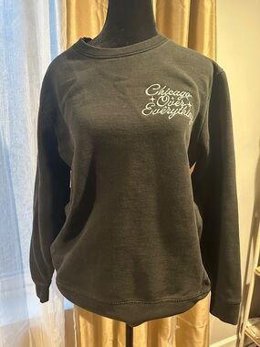 Chicago Over Everything Black Crewneck Sweatshirt